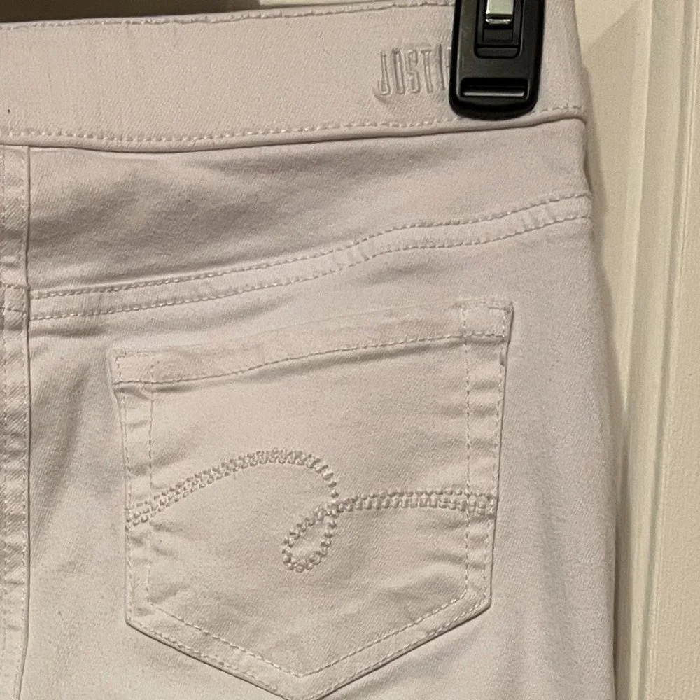 NWOT Justice white cropped jeggings size 12